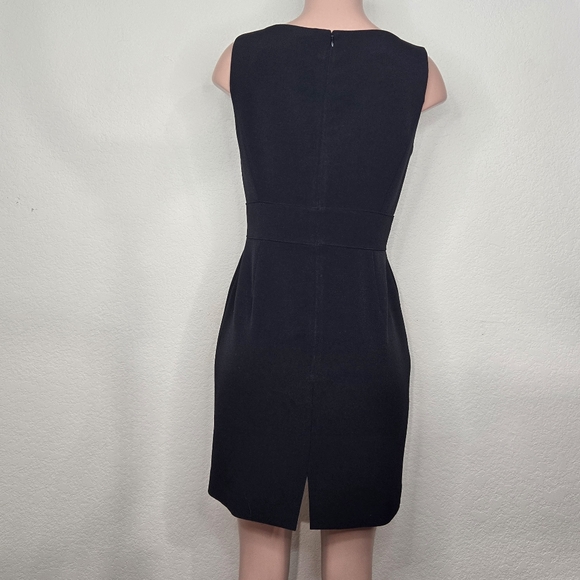 Tahari ASL Black Sleeveless Dress Gold Accents Neckline Cutout - Picture 4 of 6